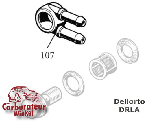 12392 Dubbele Benzine Aansluiting Van Dellorto DRLA Carburateur